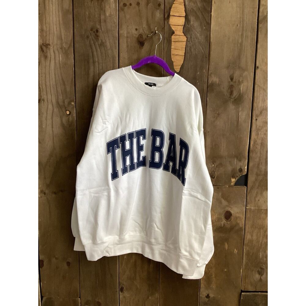 the bar sweatshirt varsity xxl White And Navy Blue